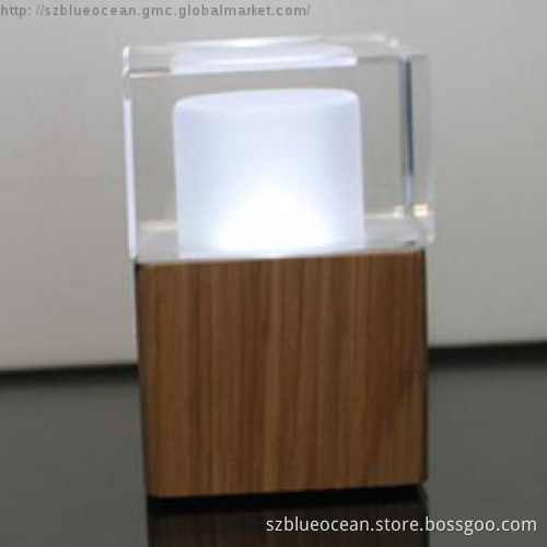 LED battery lamp crystal wooden night light